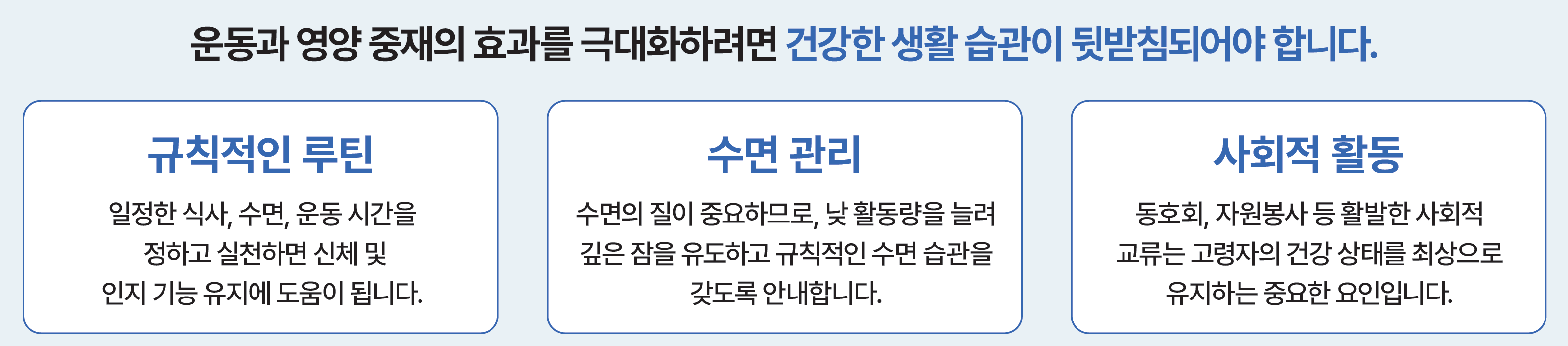SPPB 점수 구간별 개입전략의 핵심